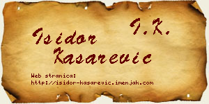 Isidor Kašarević vizit kartica